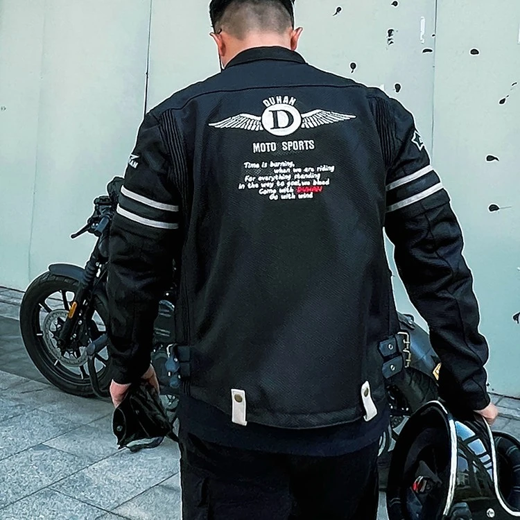 duhan/杜汉摩托车骑行服男女夏季透气外套防摔越野机车服赛车服