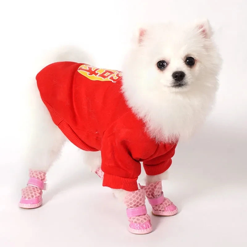 狗狗鞋子软底鞋小型犬幼犬防掉透气鞋一套夏季宠物鞋