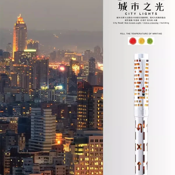 末匠【双11特惠】T6城市之光镂空钢笔活塞吸墨透明树脂金属钢笔细尖