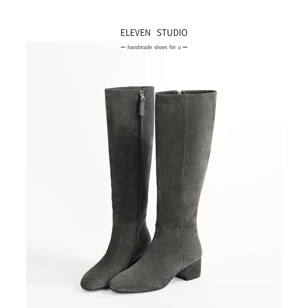 【Eleven‘shoes】 4.5CM 秋冬新款通勤百搭气质显瘦女靴/故事