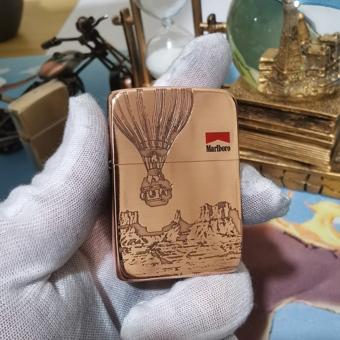 紫铜打火机外壳定制 万宝路 紫铜材质 四铰链外壳 仅外壳