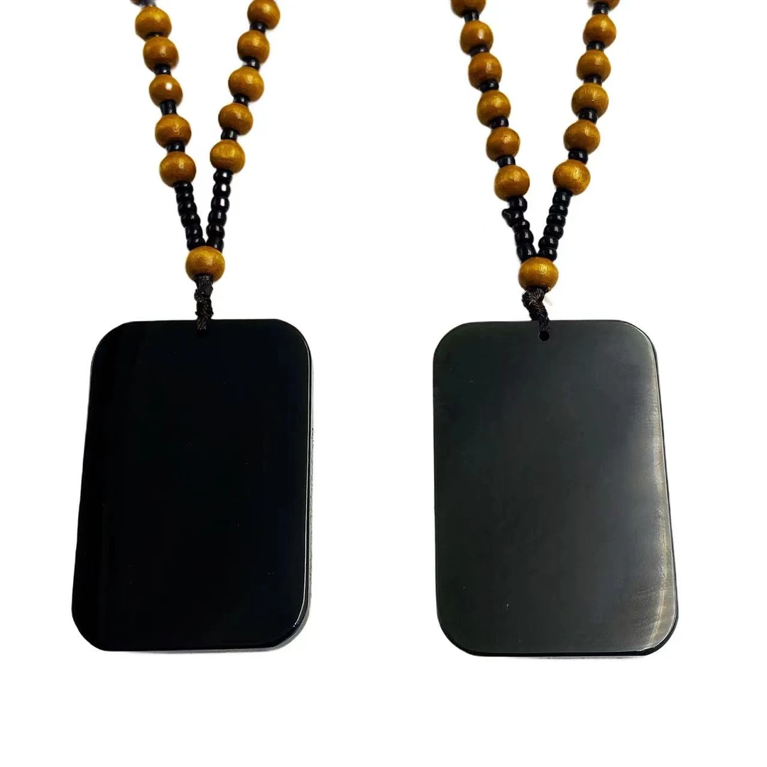 和田玉贵气无事牌项链Y2003（多样性只发一件）