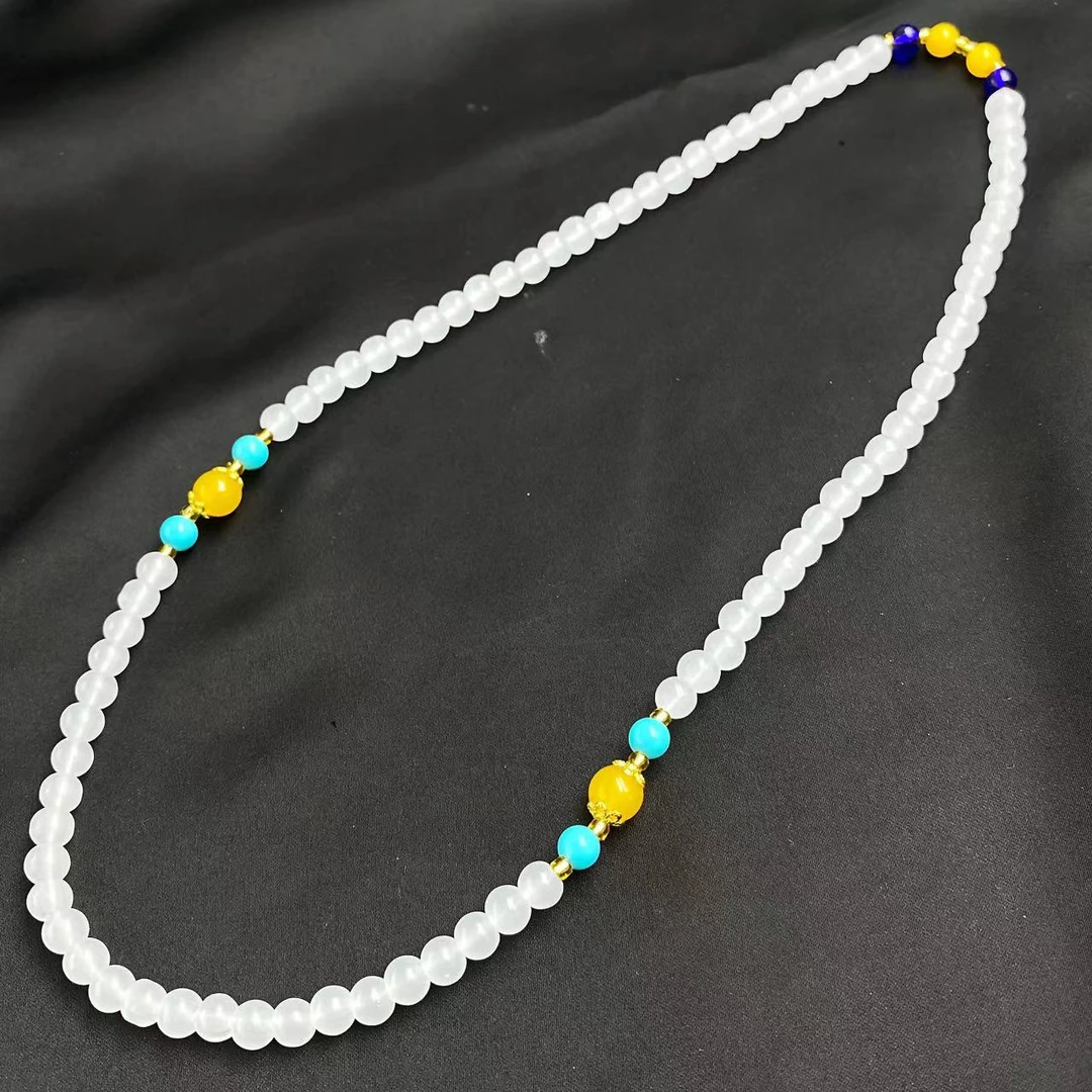 精选级极光白国风设计款珠珠项链Y1976