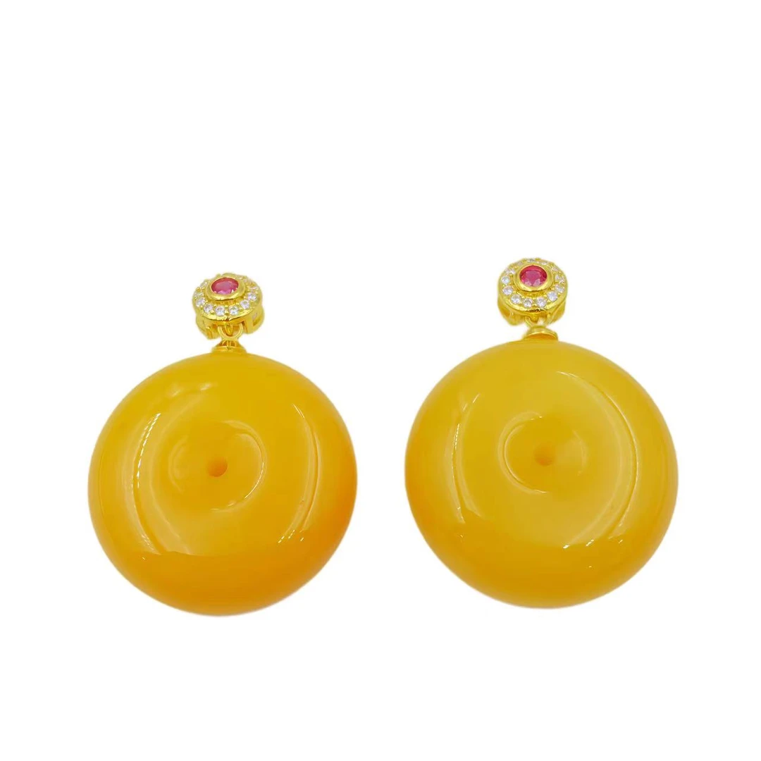 高档珠宝冰黄设计款平安扣吊坠Y2143（不含链）多样性只发一件 合金