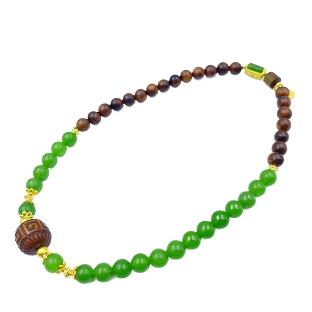 藏收级黄花梨复古文玩双圈手链X524-赠包装合金