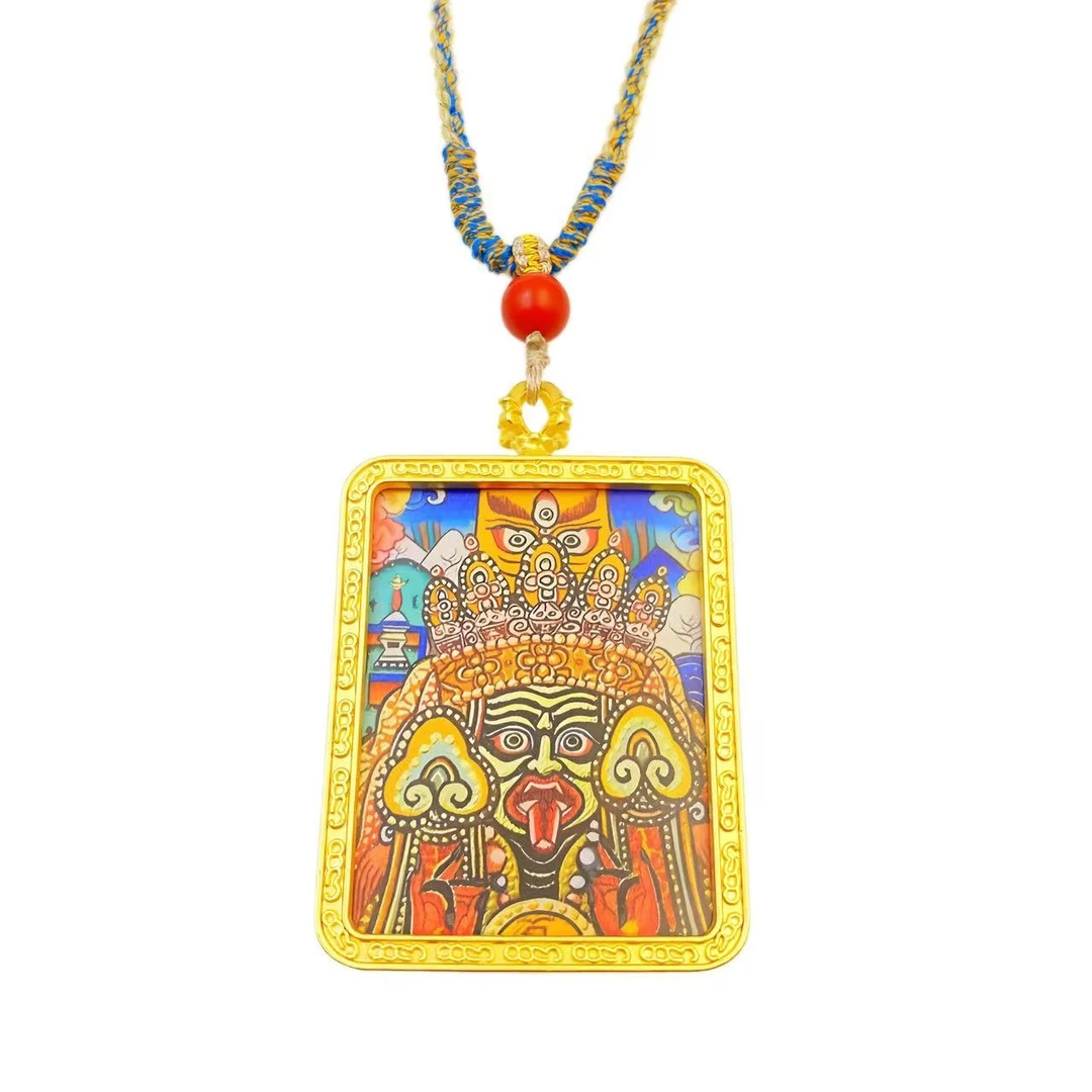 藏收级朱砂精工扎基复古唐卡项链X442-X442A赠包装合金