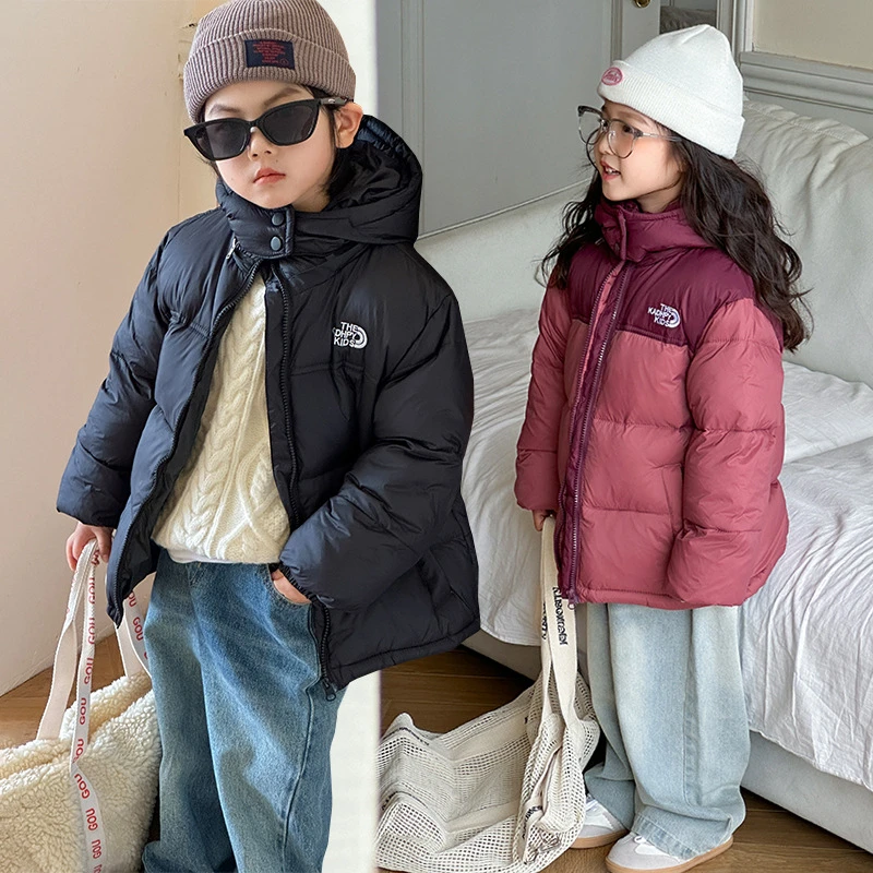 男女童韩版童装中大童连帽外套冬季新款保暖外套