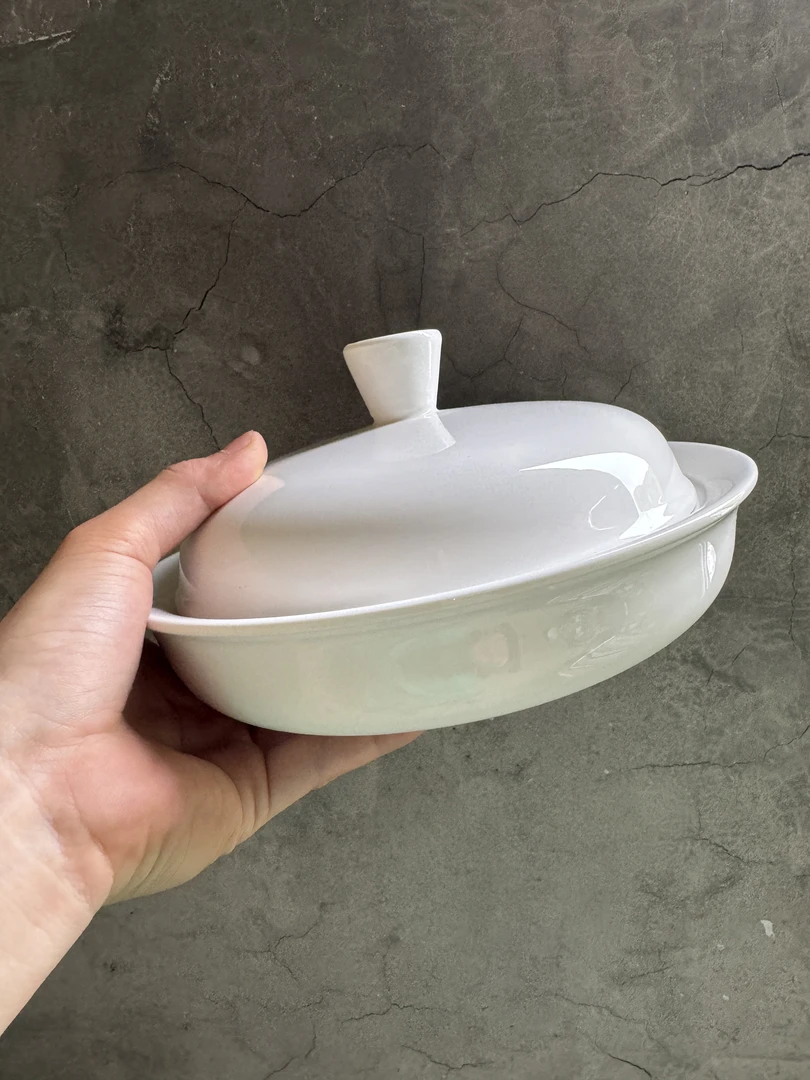 8.6英寸大盖碗瓷碗简约家用餐具带盖一碗一盖