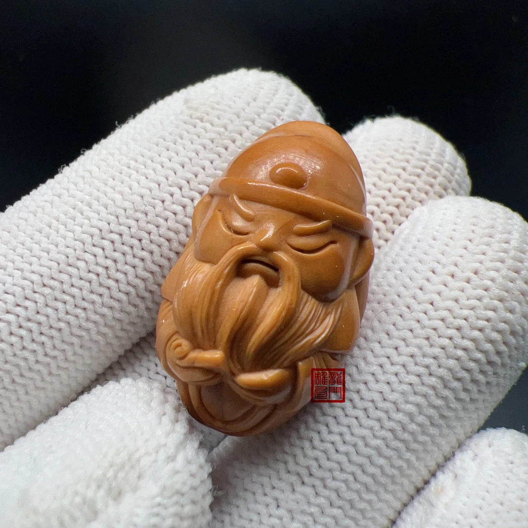 橄榄核雕刻国潮卡通关公单籽关二爷单子关羽关云长义薄云天单粒