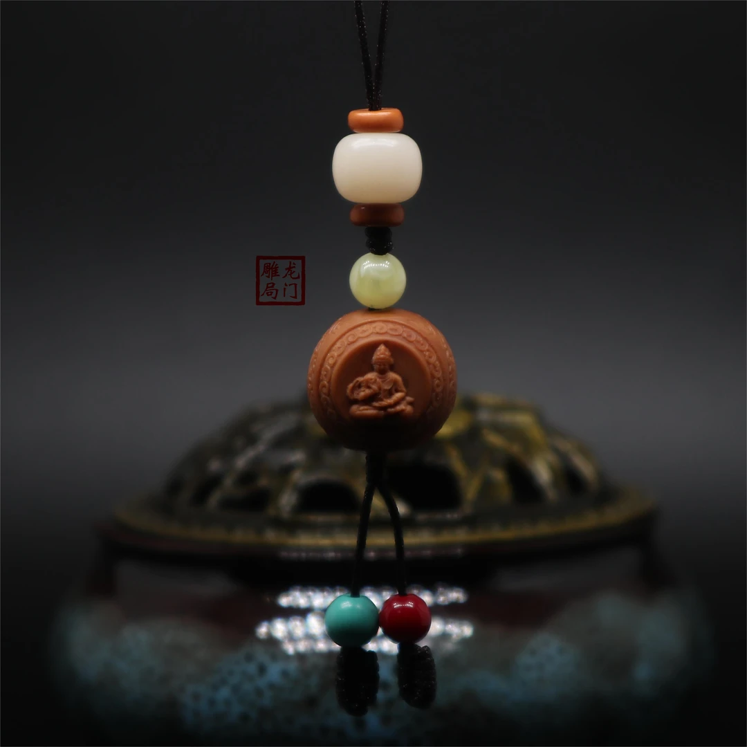 橄榄核观音单籽文玩收藏手工核雕挂坠手机链老料油核手捻配饰包邮