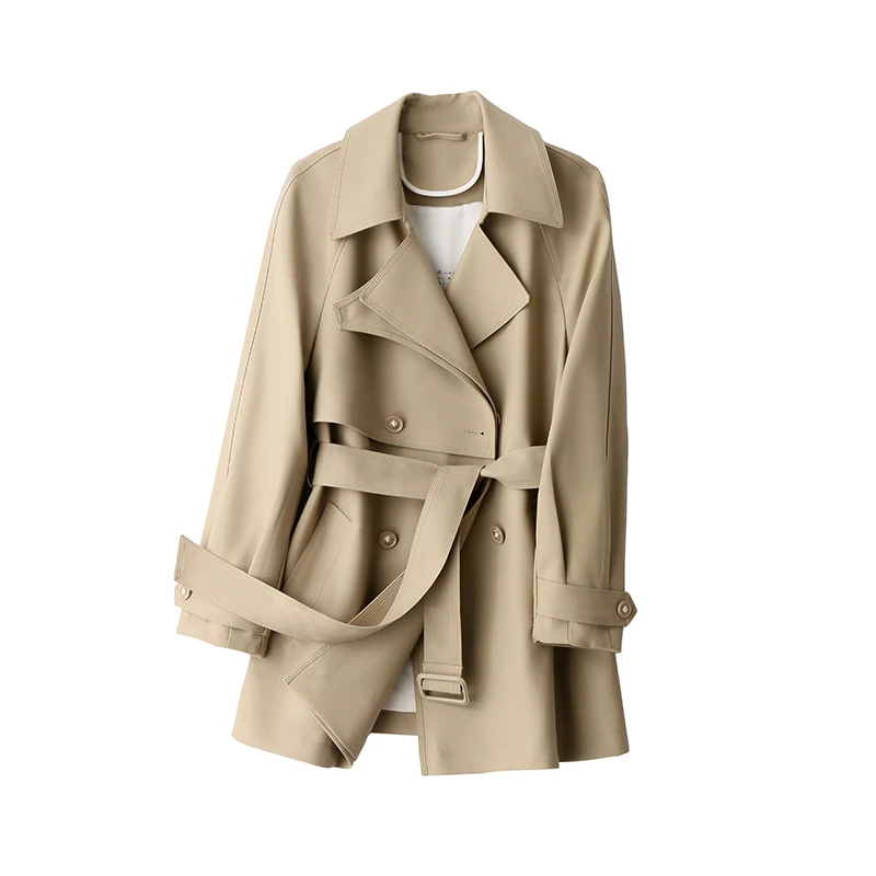 蓝海奕诺小个子高级感百搭风衣外套2024秋季新款气质显瘦英伦风女