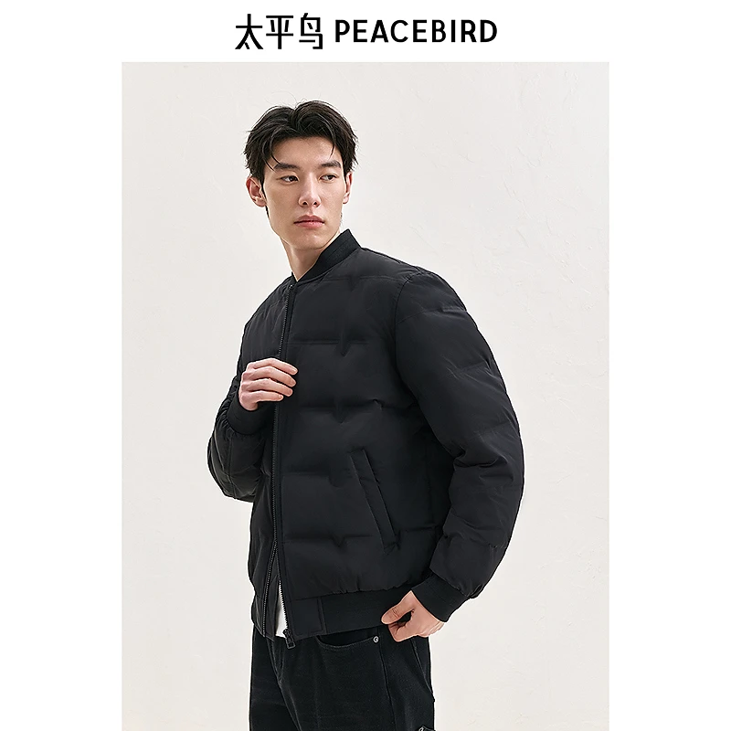 【专属】太平鸟男装轻薄羽绒服24冬季棒球领外套BAACE412L