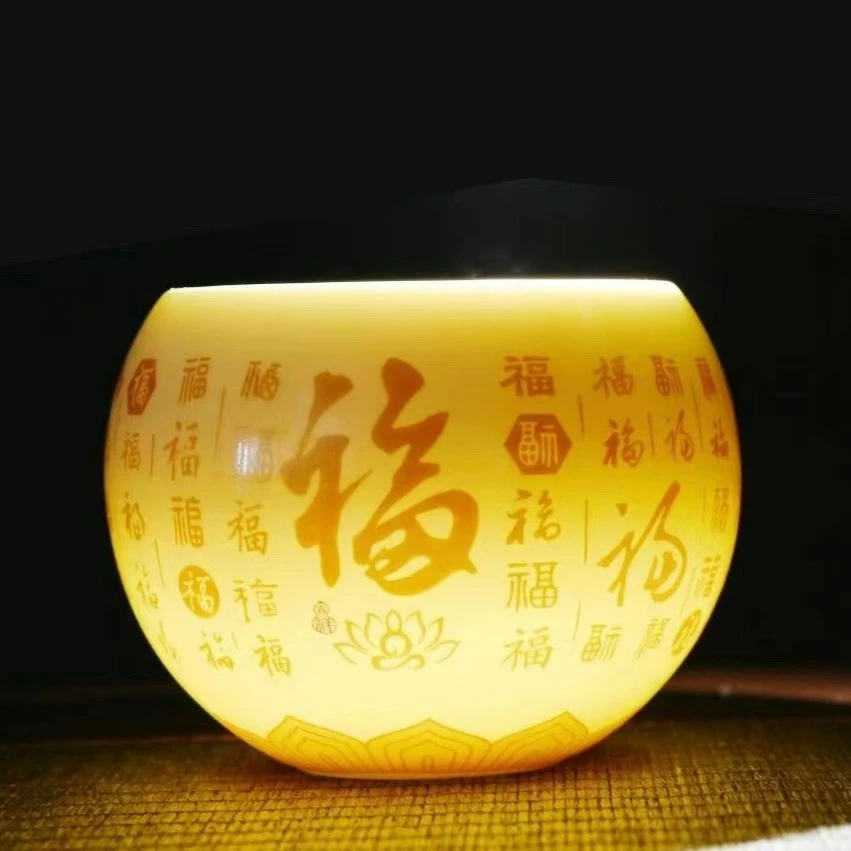 宝石黄百福龙蛋杯茶具