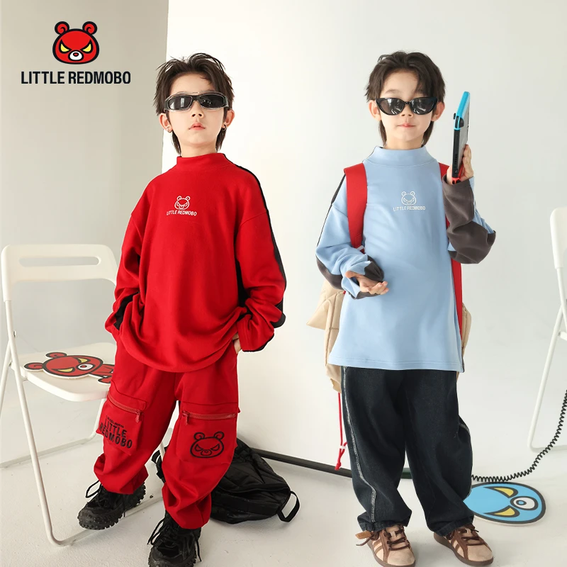 【魔霸眼睛】潮酷卡通半高领百搭春季潮流打底童装T恤 CY-MB309