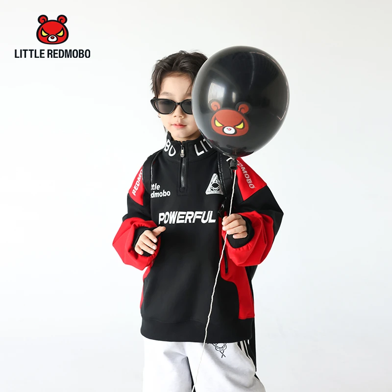 【魔霸×若大王】儿童卡通潮酷半拉链时尚休闲春季童装卫衣 CY-MB316