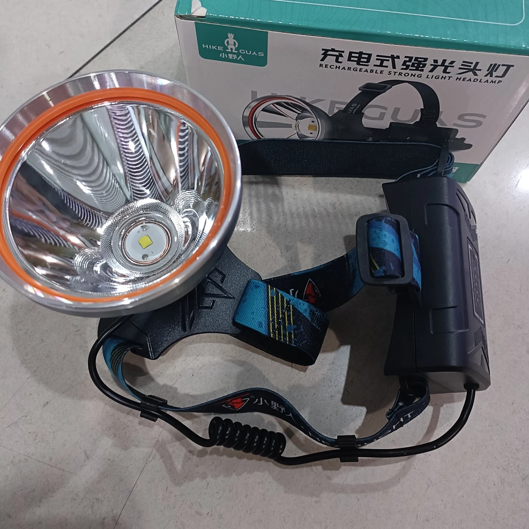 野人感应头灯大光斑超长续航强光头戴式充电可拆卸电池15-20