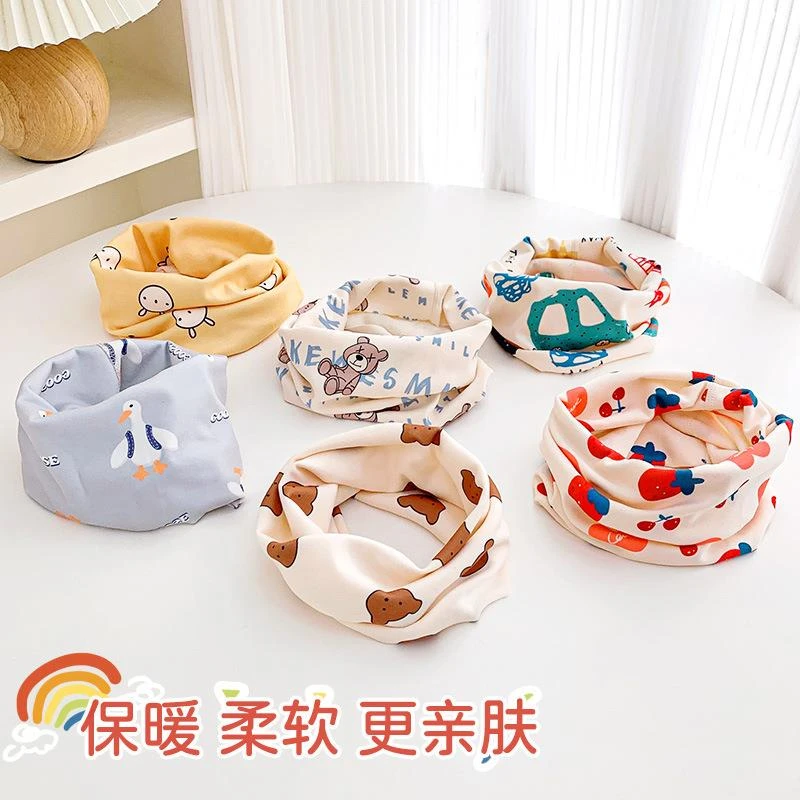 儿童围巾秋冬加厚宝宝围脖婴幼儿套头防风暖德绒脖