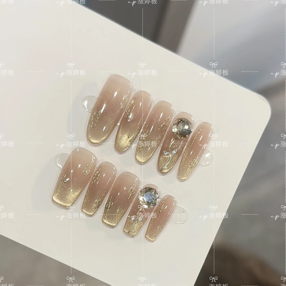 【香槟玫瑰】秋冬手工温柔款高级轻奢设计穿戴甲气质纯欲穿戴甲ins