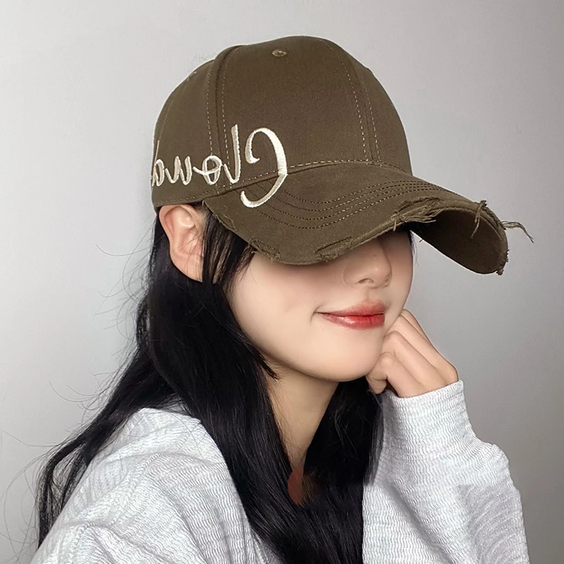 2024春夏新款宽檐大头围棒球帽子女显脸小鸭舌帽弯檐遮阳深顶韩版