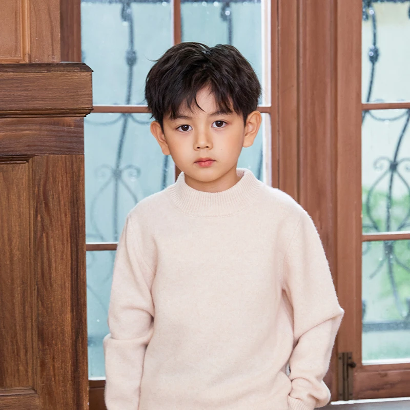 儿童羊毛衫加厚打底衫童装毛衣针织衫大童纯色套头加厚圆领秋冬