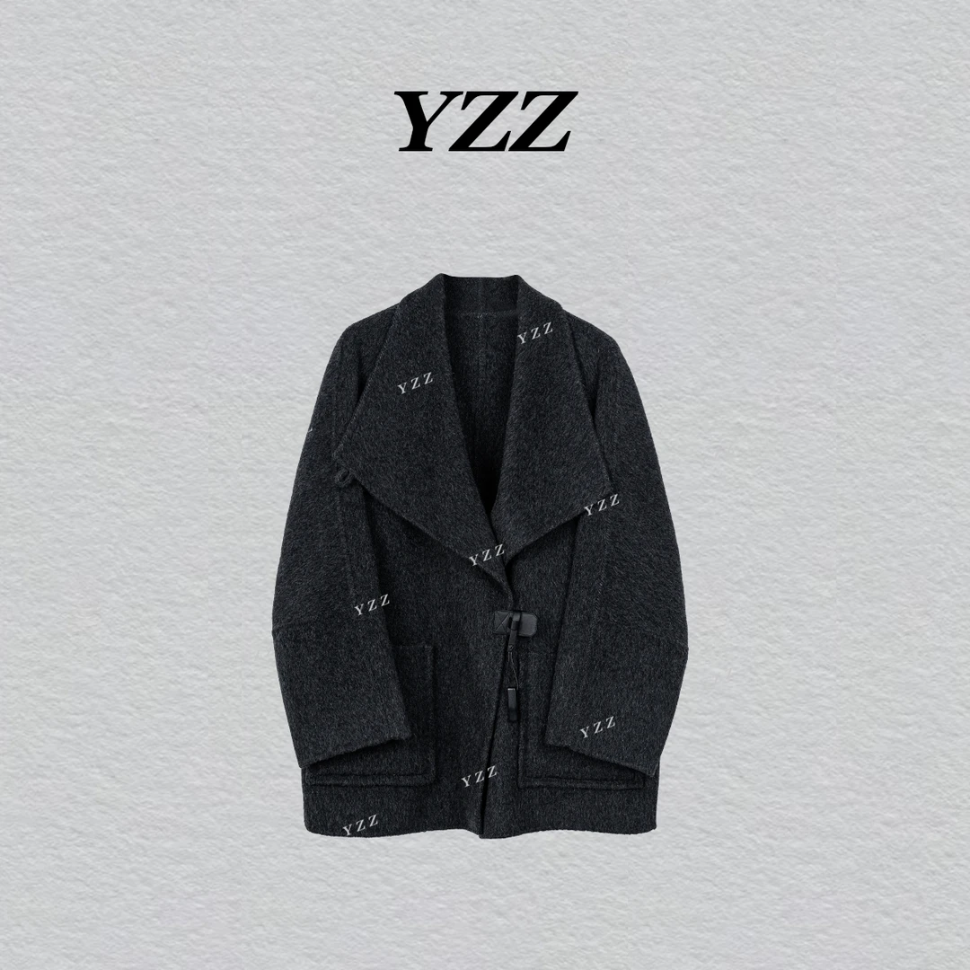 YZZ “香榭”澳洲超细羊毛设计感牦牛绒混纺毛呢大衣外套 810278