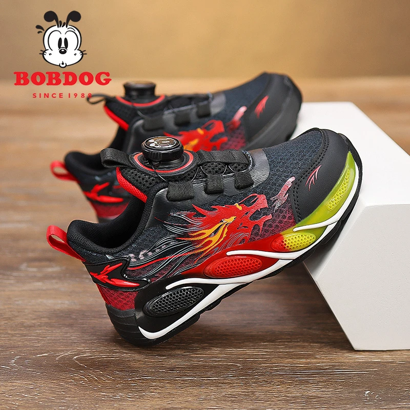 巴布豆2024年秋新款儿童运动鞋网面透气男童鞋中大童缓震跑步鞋