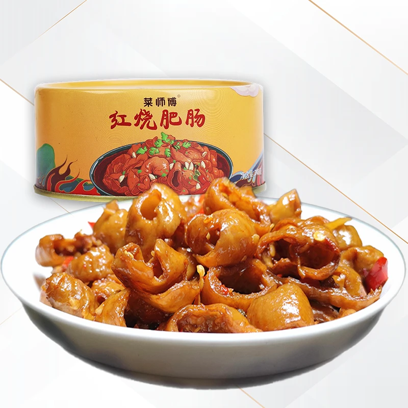 (买3送1)菜师傅肥肠罐装248克下饭开罐加热即食方便好吃美味