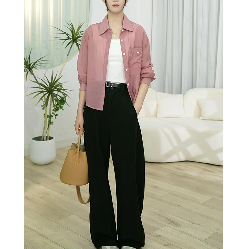 苎麻春秋薄款外套小个子短款2024新款宽松韩版早秋外搭休闲上衣女