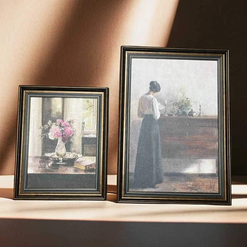 A50【安宁与闲适】法式小众复古客厅挂画餐厅墙画美式装饰画组合画