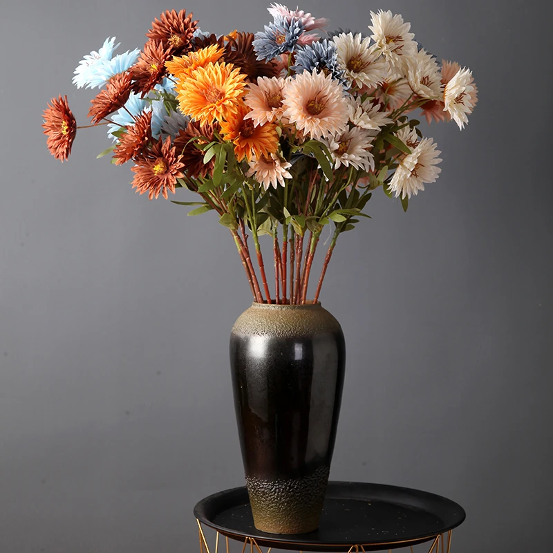 仿真烟花菊6头樱花菊假花束家居客厅装饰花摆件塑料干花餐桌摆设