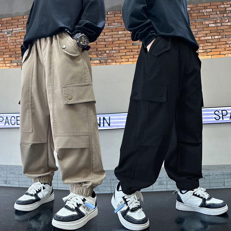 男童裤子春秋2024新款中大童韩版洋气工装裤儿童秋装休闲宽松裤子