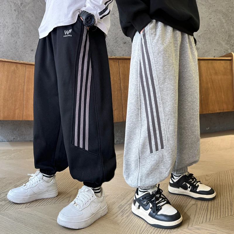 男童卫裤秋冬2024新款儿童休闲宽松加绒裤子中大童洋气春秋运动裤