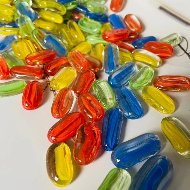 彩色透明玻璃长条花盆点缀鱼缸造景装饰