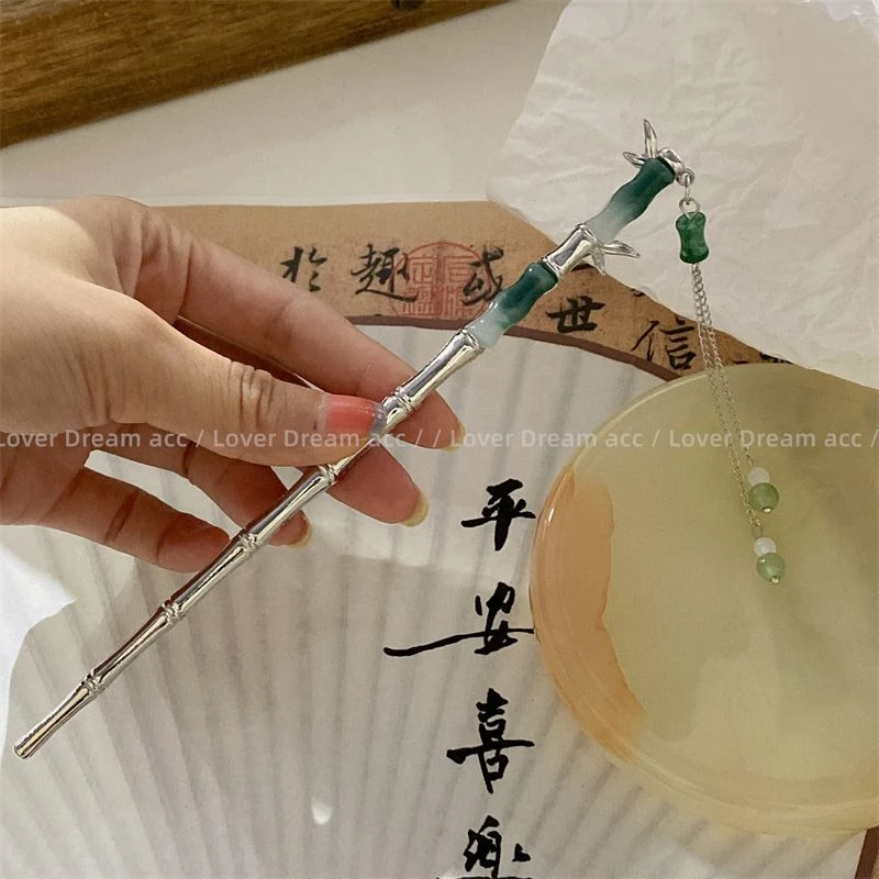 新款小众设计古风古风发簪竹节金属簪子新中式扎头发头饰发饰气质