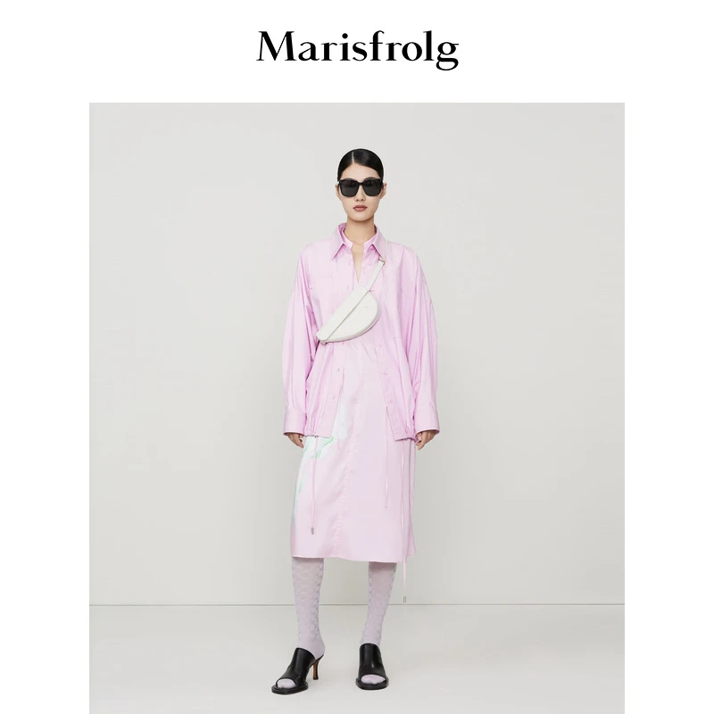 Marisfrolg/玛丝菲尔时尚潮流V领连衣裙夏季薄款高端A1CX30146