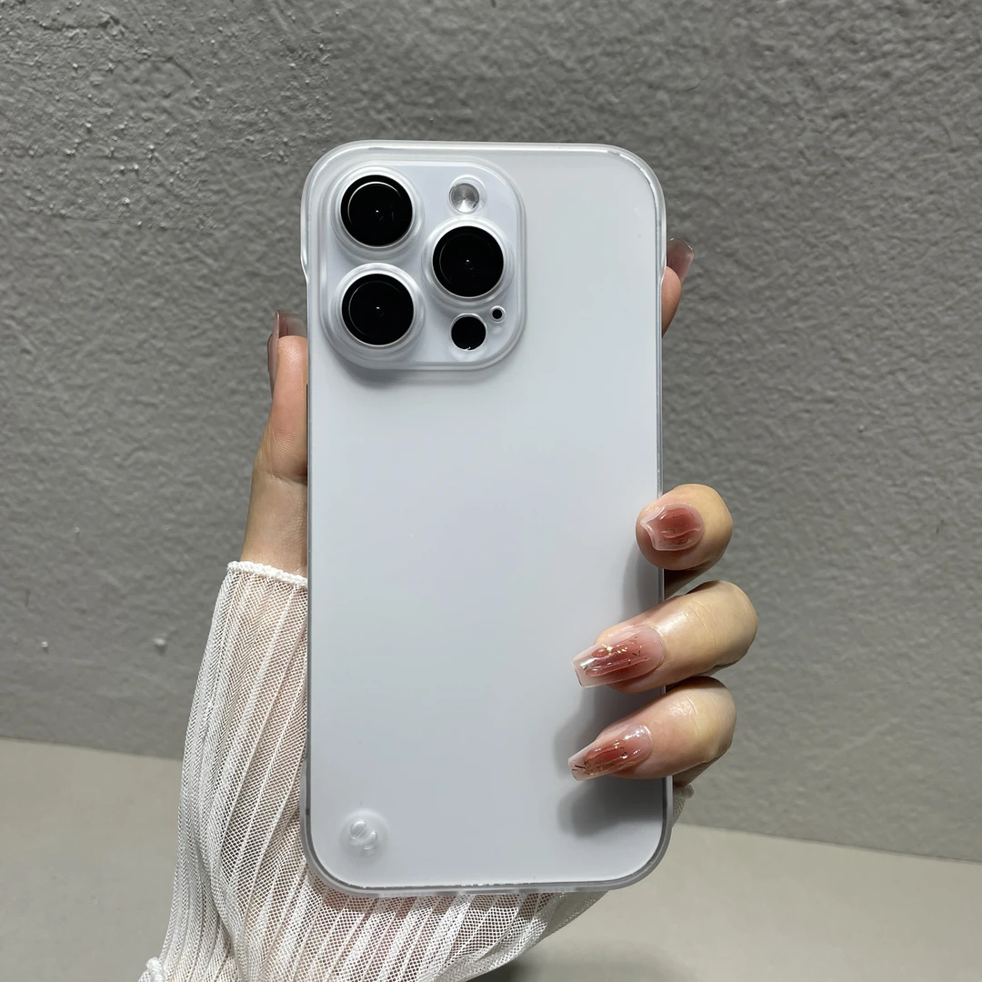 带镜头膜苹果14promax手机壳无边框iPhone15简约13磨砂12高级11女