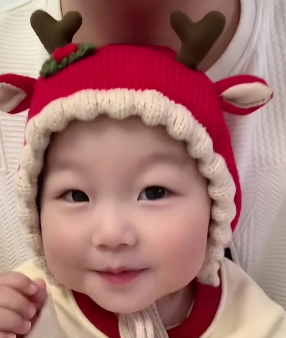 【小土豆同款】宝宝帽子秋冬季毛线帽婴幼儿保暖护耳帽小鹿角套头帽