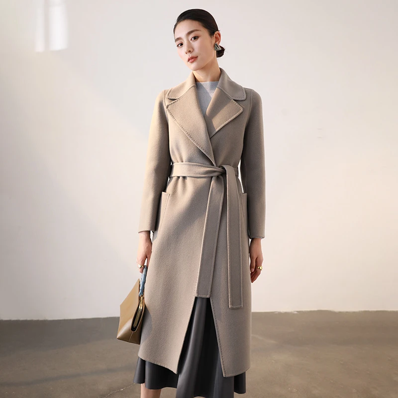 【431-440】双面羊毛大衣女2024秋冬新款高端纯羊毛呢外套高级感