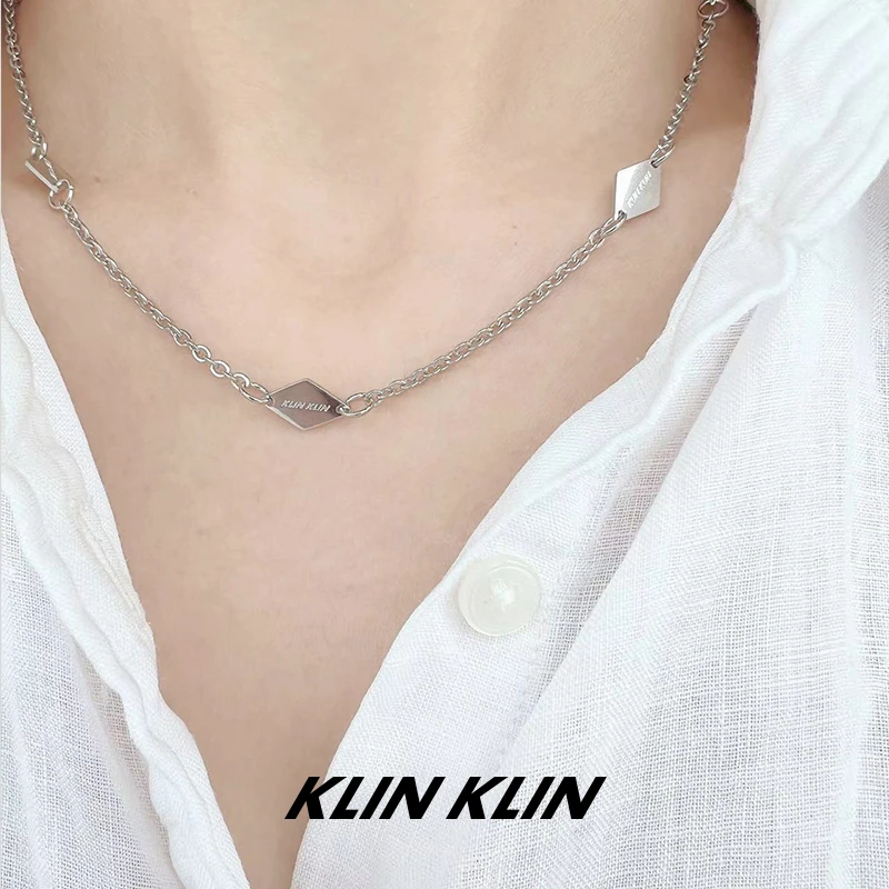 钛钢项链 直播专属KLINKLIN原创菱形链条项链轻奢小众设计感女