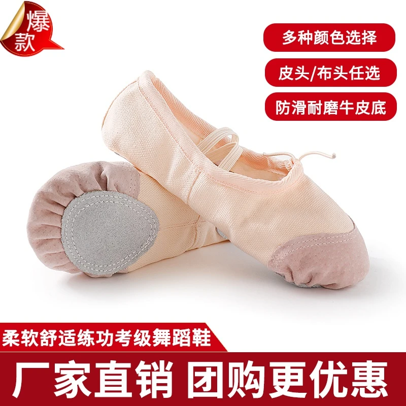 舞蹈鞋女鞋软底新款儿童芭蕾舞鞋练功成人软底猫爪鞋女款舒适柔软
