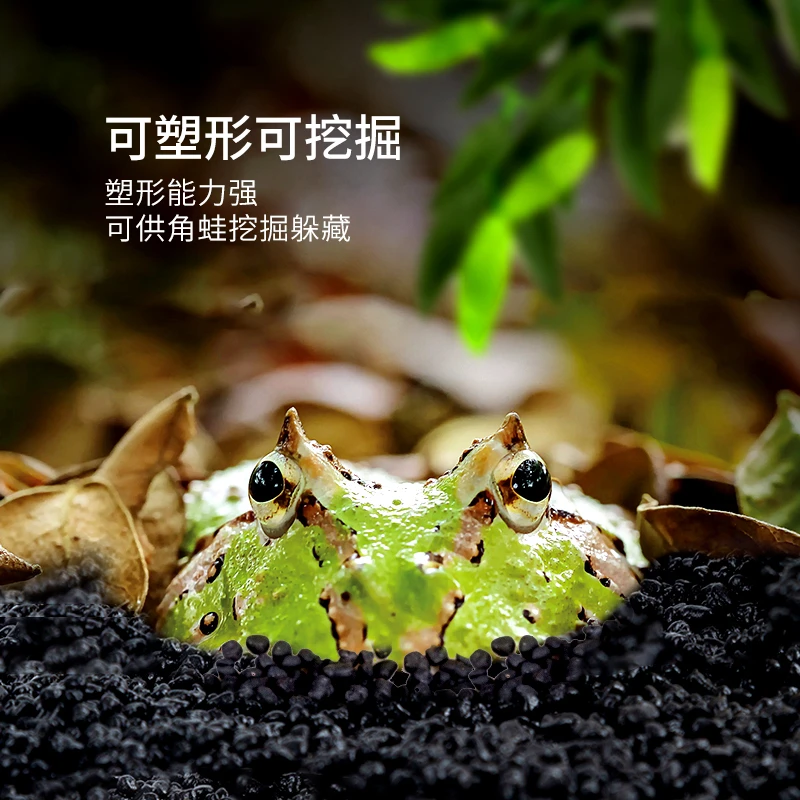 REPTIZOO/瑞皮角蛙泥角蛙垫材保温除臭黑色活性碳角蛙专用泥