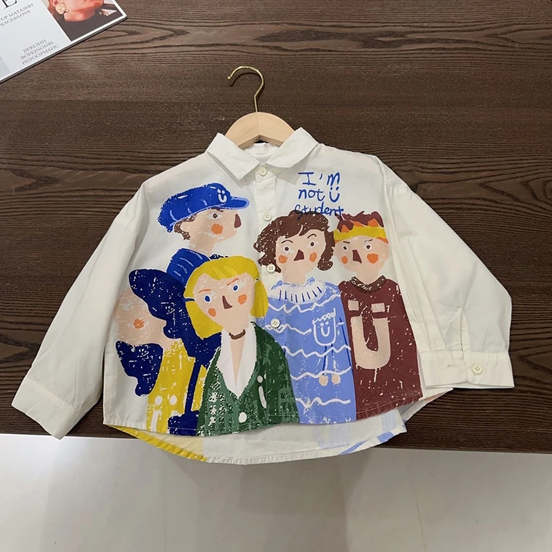 【100%全棉】男童衬衫秋装2025新款卡通儿童衣服上衣宝宝洋气