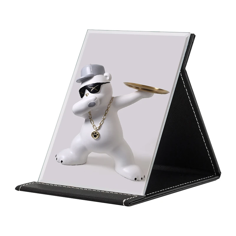 镜子 化妆镜高清可折叠台式梳妆镜桌面镜男女学生宿舍简约高级感