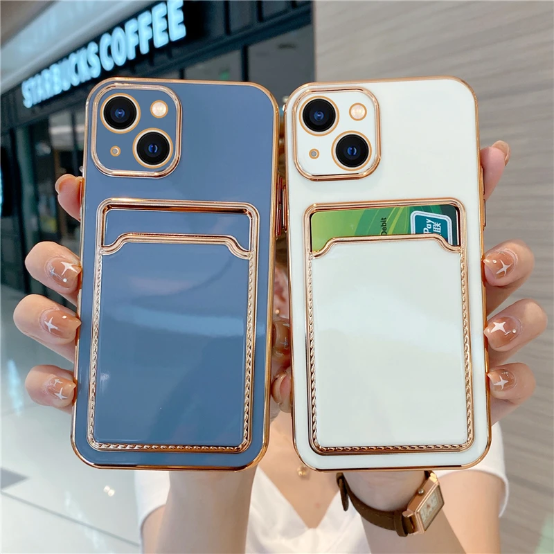 一体卡槽XR适用于苹果13壳iphone12promax卡包电镀11卡套XS全包镜
