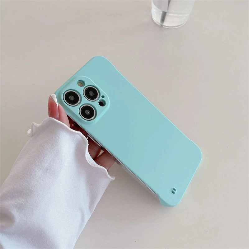 肤感黑白无边框14promax手机壳13pro磨砂iPhone11/12pro硬壳xsmax