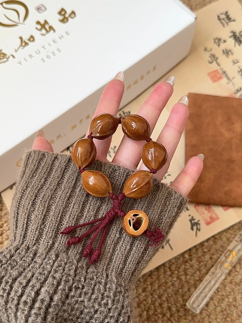 YIRU意如铁核 18*25三花鲨鱼背手捻原生态梅林铁核橄榄核小手捻