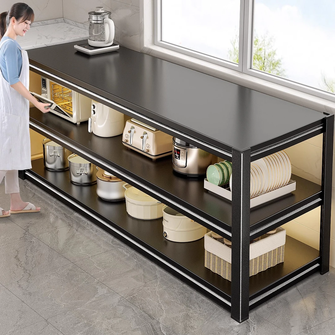 厨房置物架落地微波炉收纳架多层家用多功能烤箱储物架简约整理架