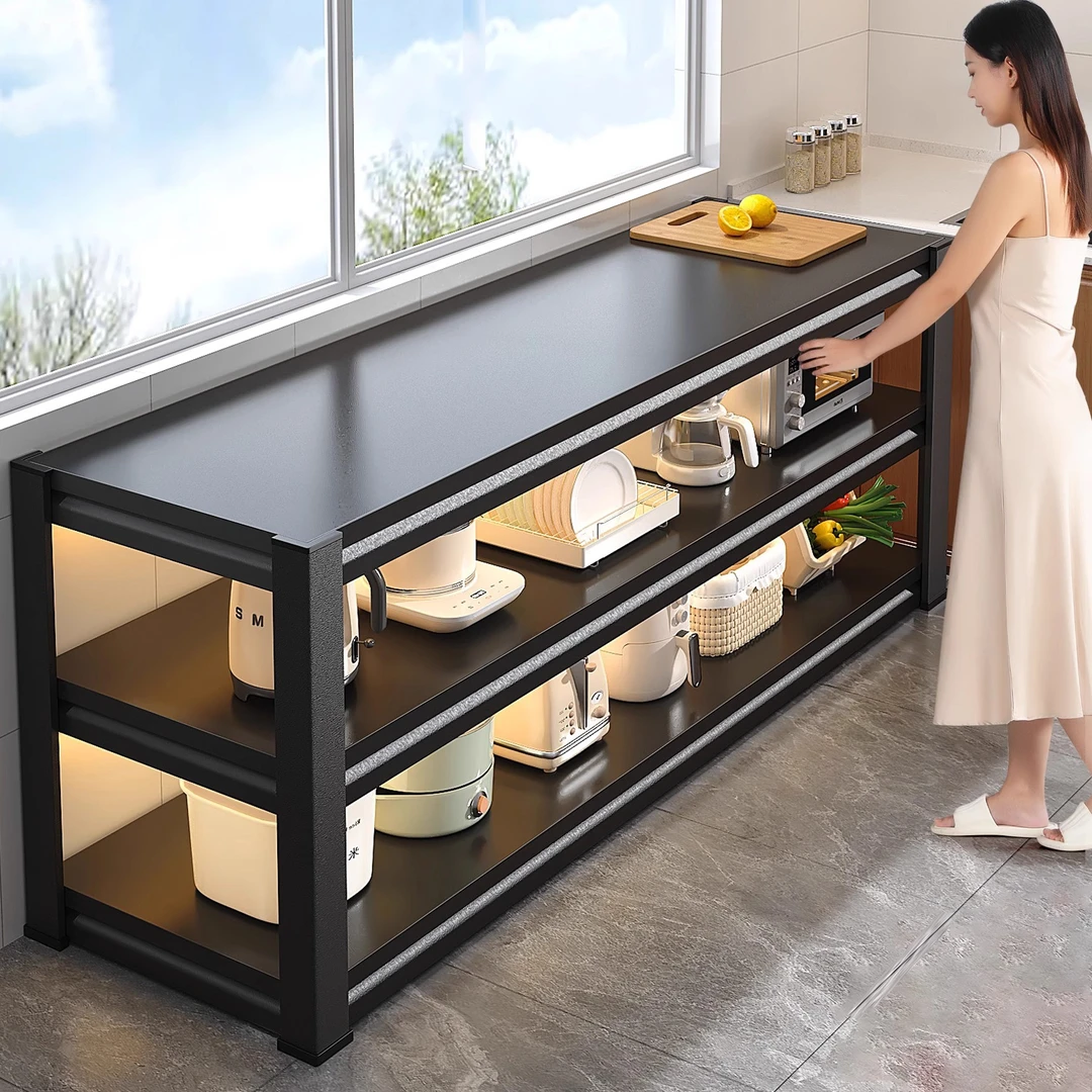 厨房置物架落地多层收纳架多功能货架橱柜家用餐边柜靠墙储物架子