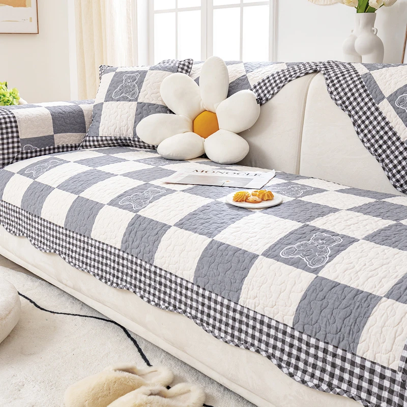 纯棉沙发垫四季通用全棉布艺防滑简约现代坐垫子皮沙发套罩巾盖布