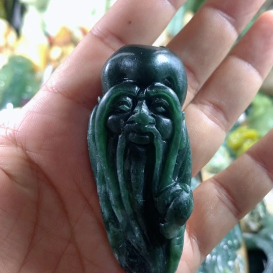 蛇纹石玉岫玉手把件未镶嵌